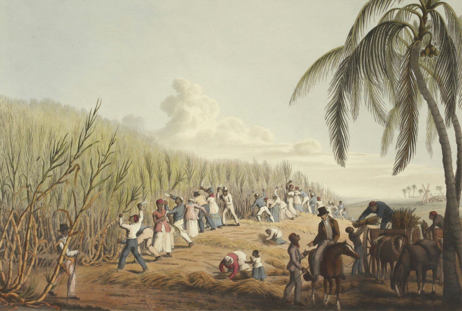 Photo by British Library people harvesting crops painting